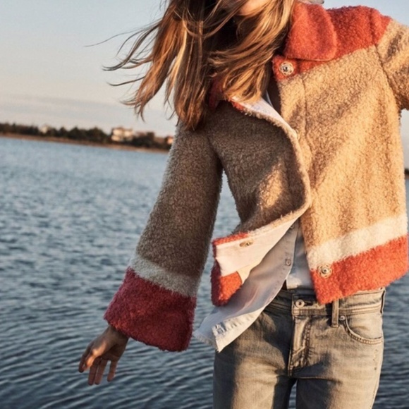 Anthropologie Jackets & Blazers - Anthropologie Colorblock Sherpa Jacket sz XL ✨